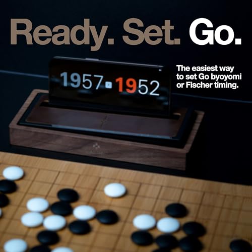 Tempest Deluxe Chess Clock (App & Dock Hybrid) – Solid Walnut & Genuine Leather | Transform Your Phone into a Premium, Customizable Game Timer | iOS & Android App + Deluxe Dock