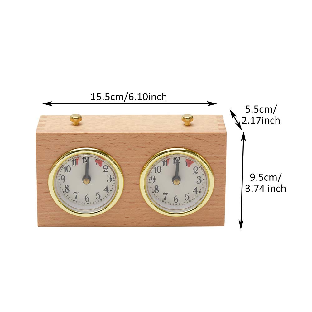 Professional Chess Clock Game Timer - International Analogue I-GO Count Up Count Down Timer, No Battery Needed