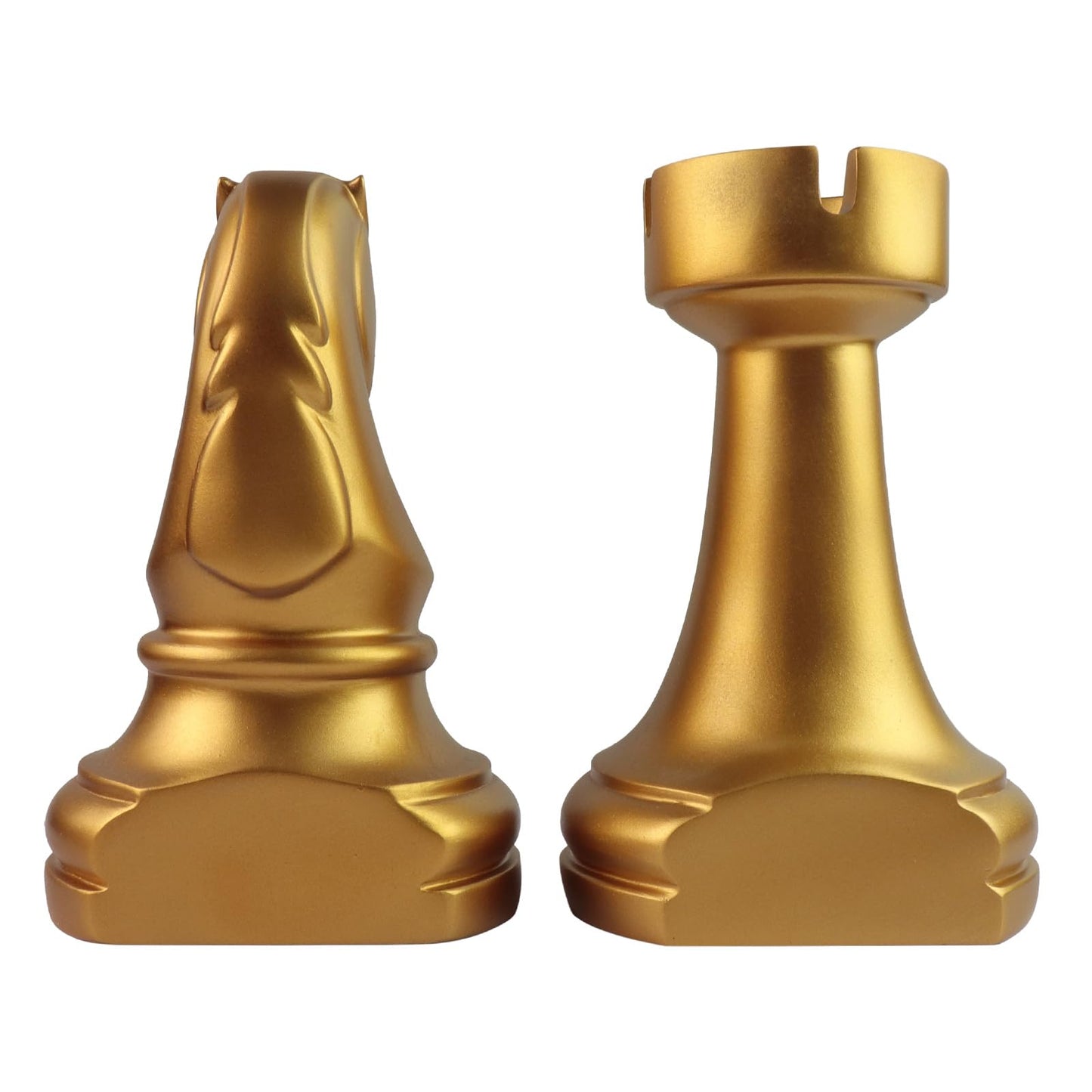 Chess Bookends, Office Decorative Bookends for Shelves, Heavy Bookends Book Stoppers Book Holders for Desk Decoration, 7x7x4 inches, Black,1Pair/2Piece