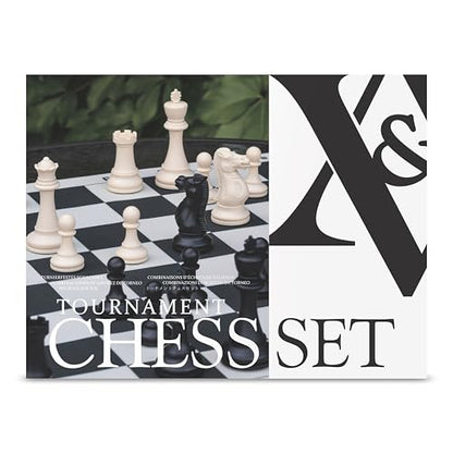 A&A Tournament Chess Set/ 20''x20'' Foldable Silicone Chess Board / 3.75'' King Height Plastic Quadruple Weighted Classic Staunton Pieces/Storage Bag for 6 Years Old - 2 Players