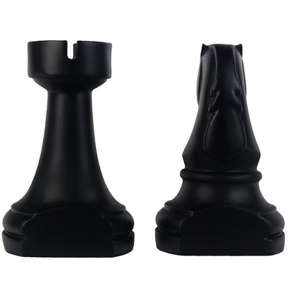 Chess Piece Bookends, 6.7Inch Tall Classic Decorative Resin Book Shelf Organizers with Knight and Rook Book Stopper