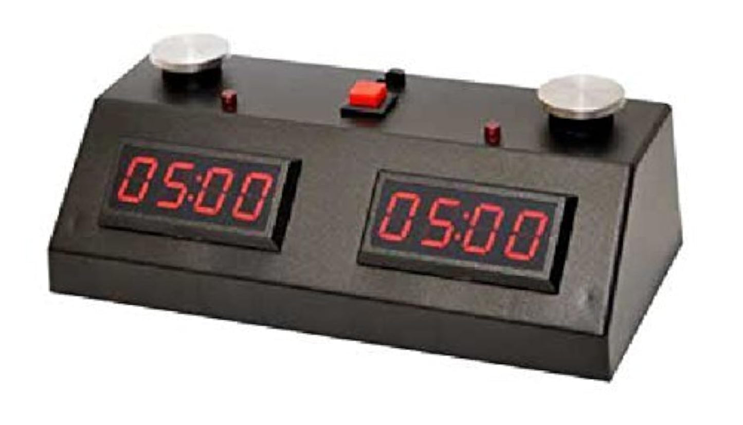 The Chess Store ZMF-II Digital Chess Clock - Red LED Display / Black Case - Chess Clock - Board Game - 2 Players - Adult