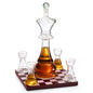 Chess Gift Decanter Set by The Wine Savant - Queen Chess Decanter 750ml 12" H With 4 Rook Shot Glasses 4oz - Queen's Gambit, Chess Player Gifts, Whiskey, Wine Lovers Gifts for Dad, Him, Her, Men
