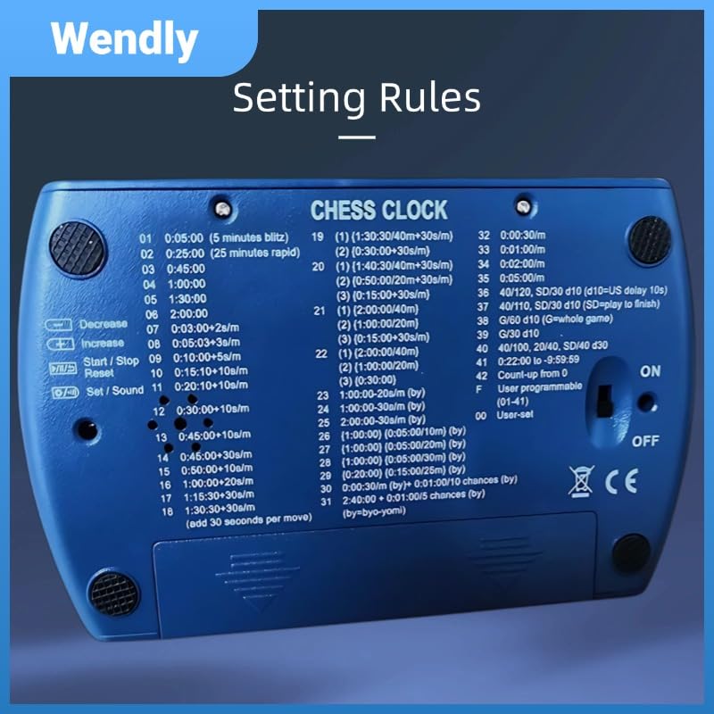 Digital Chess Timer Clock – Tournament‑Grade, 42 Modes, Silent Buttons, Dual‑Side, for US‑Chess/Fide, Go, Xiangqi, Backgammon. Same as pursun PS‑1688.
