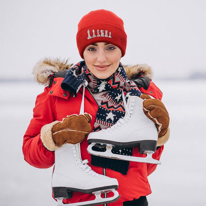 Beanies for Men Chess Set White Embroidery Chess Winter Hats for Women Acrylic Skull Cap 1 Size Black Design Only