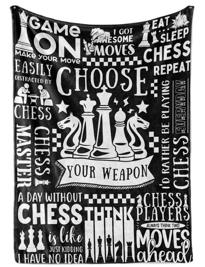 HugLanket Chess Blanket, Flannel 50 x 65', Chess Gift for Geburt, Thanksgiving & Christmas