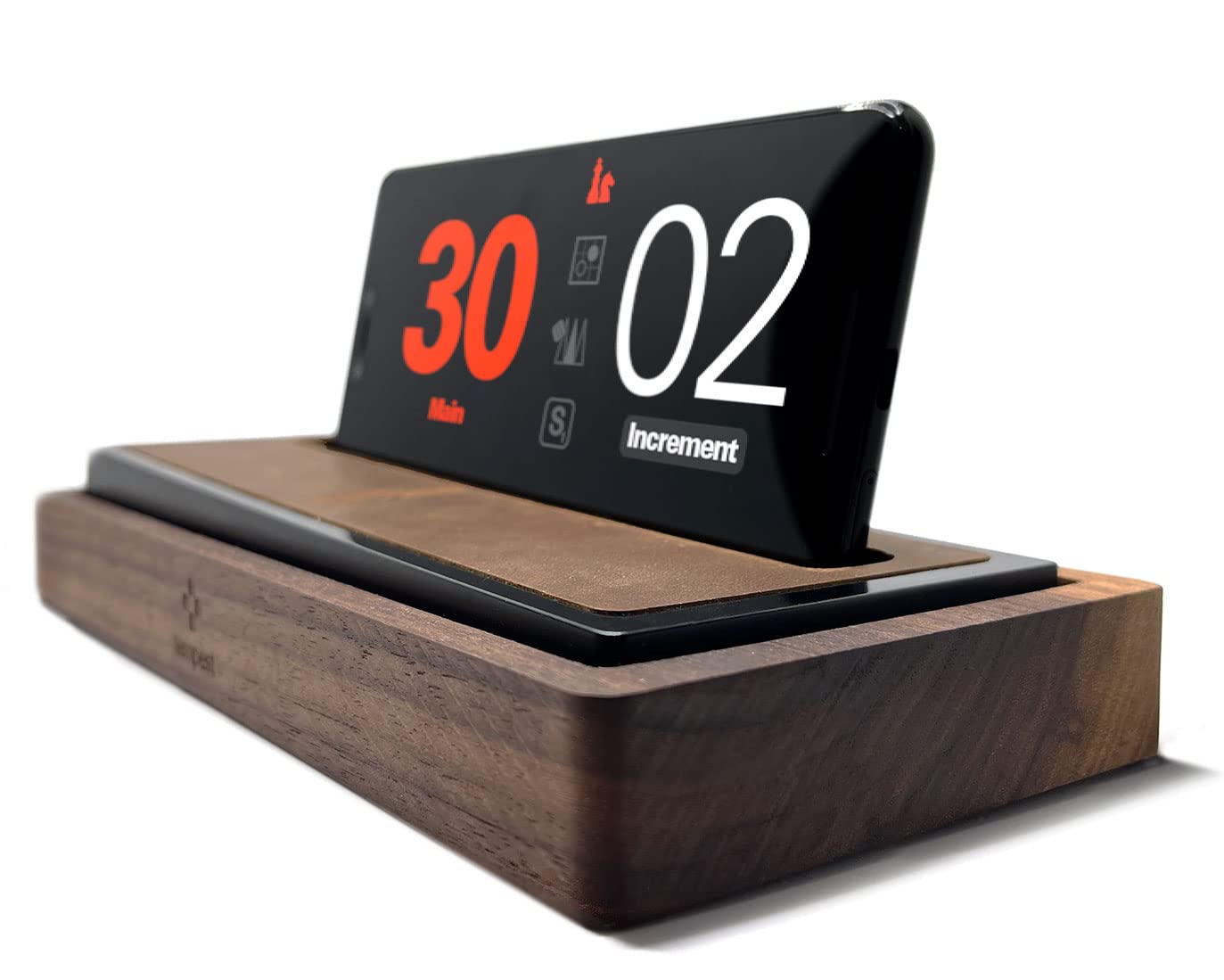 Tempest Deluxe Chess Clock (App & Dock Hybrid) – Solid Walnut & Genuin ...