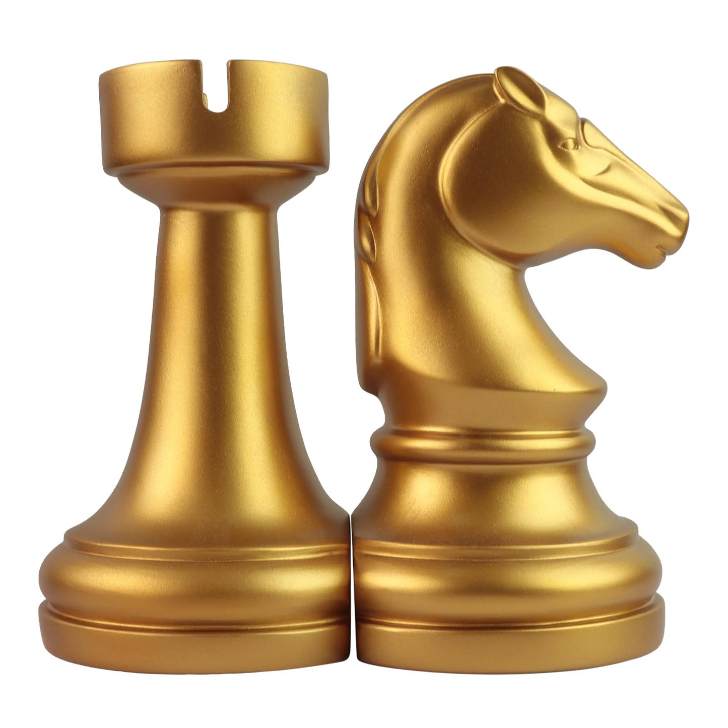 Chess Bookends, Office Decorative Bookends for Shelves, Heavy Bookends Book Stoppers Book Holders for Desk Decoration, 7x7x4 inches, Black,1Pair/2Piece