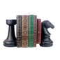 jinhuoba Decorative Bookends Chess Bookends, Black Heavy Book Ends Supports, Unique Book Kends Decor for Office Home Desk Bookrack, 7"(L) x4(W) x7(H), 1Pair/2Piece