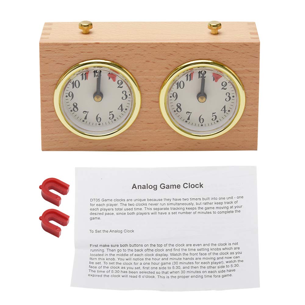 Professional Chess Clock Game Timer - International Analogue I-GO Count Up Count Down Timer, No Battery Needed