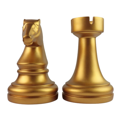 Chess Bookends, Office Decorative Bookends for Shelves, Heavy Bookends Book Stoppers Book Holders for Desk Decoration, 7x7x4 inches, Black,1Pair/2Piece