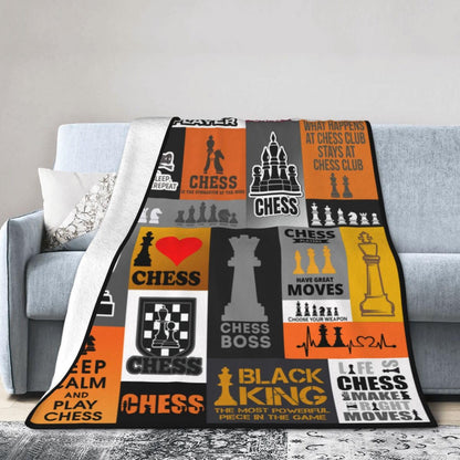 Chess Blanket Soft Cozy Throw Blanket Gifts for Chess Lovers Super Plush Warm Men Women Stuff Lightweight Fleece Flannel Gift Blankets for Kids Adults 50"X40"