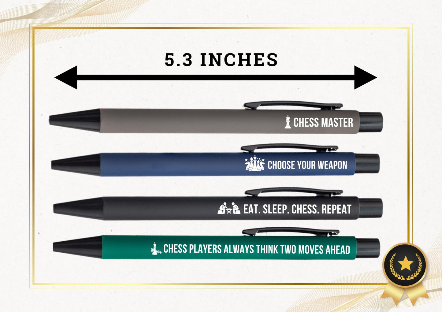 InnoBeta Chess Gifts for Men/Women, Ballpoint Pen Set of 4, Perfect Chess Gifts Idea in Birthday, Christmas, Appreciation