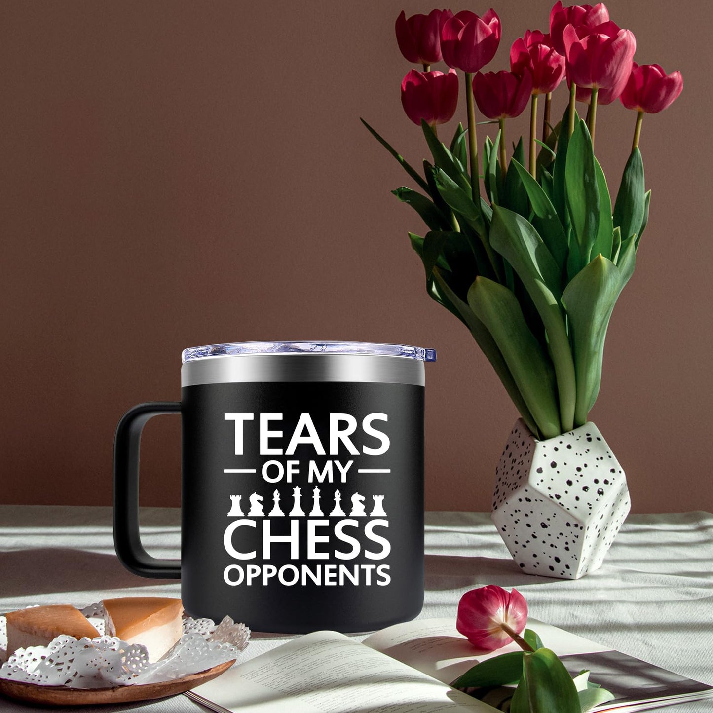 Fufendio Chess Gifts for Men, Players, Lovers - Tears of My Chess Opponents Mug 14oz - Birthday, Christmas Gifts for Him