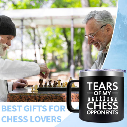 Fufendio Chess Gifts for Men, Players, Lovers - Tears of My Chess Opponents Mug 14oz - Birthday, Christmas Gifts for Him