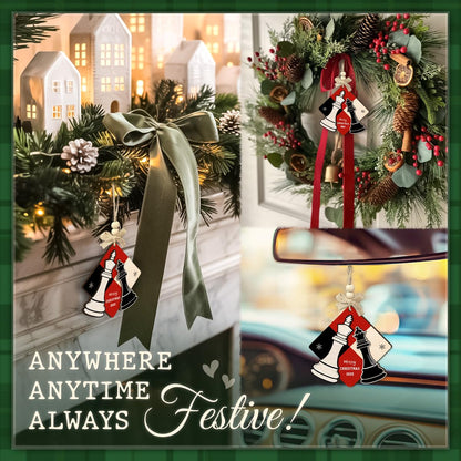 CHOANG Chess Christmas Ornament 2025 - King & Queen Merry Xmas Ornaments, 2 Layer Wood for Chess Lover, Coach, Player, Club, Friend - Tree Hanging Decoration for Kids, Adults