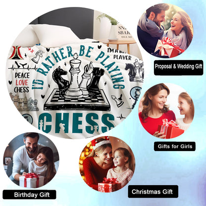 Chess Blanket Best Gifts for Chess Lovers Men Teen,Funny Plush Throw Blanket Stuff Lightweight Flannel Gift Blankets for Girls Women Kids Adults 50"X40"