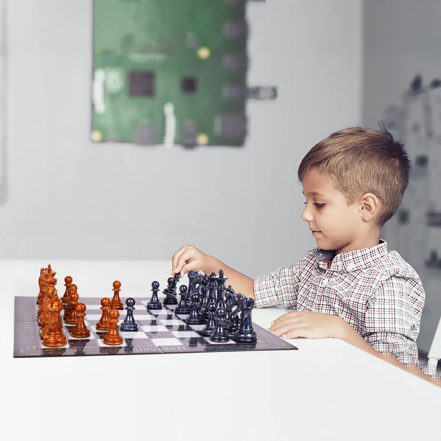 18.5" Large Chess Set for Adults with Zinc Alloy Heavy Chess Pieces Portable Folding Chess Board Travel Chess Set Board Game Gift – Staunton Chess Pieces