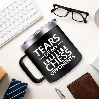 Fufendio Chess Gifts for Men, Players, Lovers - Tears of My Chess Opponents Mug 14oz - Birthday, Christmas Gifts for Him
