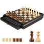 VAMSLOVE Wooden Chess Checkers Game Set 15.5" Large Size Board w/Storage Drawers, Weighted Chess Pieces - 2 Extra Queens 3" King, Gift for Birthday Housewarming Retirement - Black