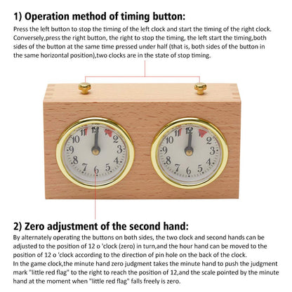 Professional Chess Clock Game Timer - International Analogue I-GO Count Up Count Down Timer, No Battery Needed
