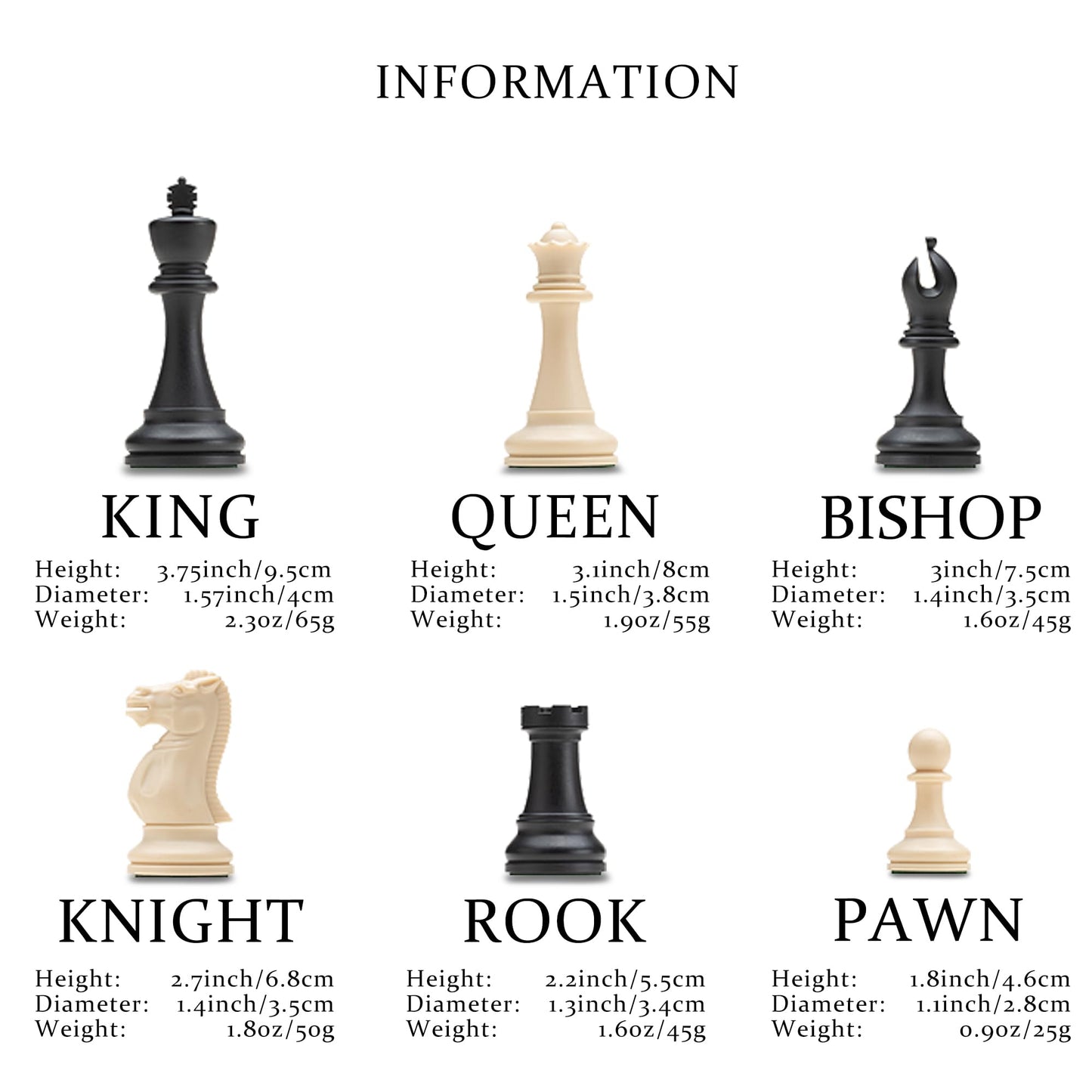 A&A Tournament Chess Set/ 20''x20'' Foldable Silicone Chess Board / 3.75'' King Height Plastic Quadruple Weighted Classic Staunton Pieces/Storage Bag for 6 Years Old - 2 Players