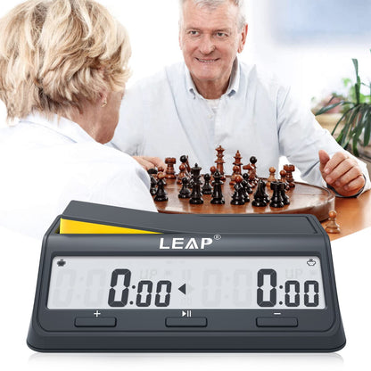 LEAP Chess Clock Digital Timer Advanced for Game and Chess Timer with Bonus & Delay Count down up Alarm