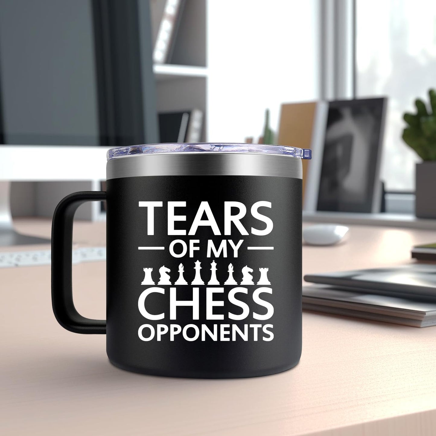 Fufendio Chess Gifts for Men, Players, Lovers - Tears of My Chess Opponents Mug 14oz - Birthday, Christmas Gifts for Him