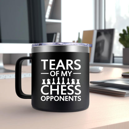 Fufendio Chess Gifts for Men, Players, Lovers - Tears of My Chess Opponents Mug 14oz - Birthday, Christmas Gifts for Him