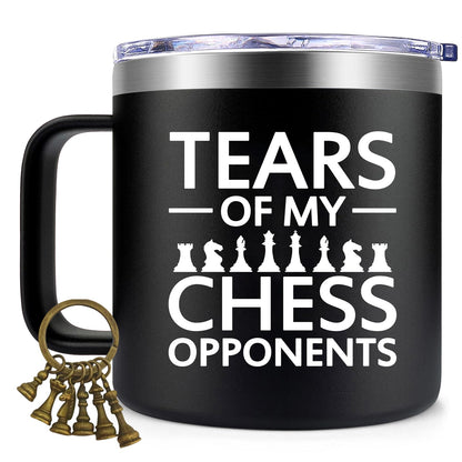 Fufendio Chess Gifts for Men, Players, Lovers - Tears of My Chess Opponents Mug 14oz - Birthday, Christmas Gifts for Him