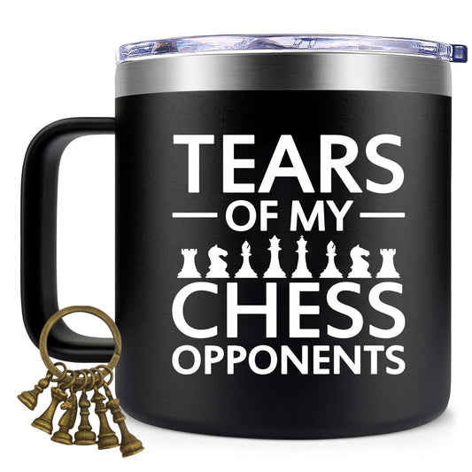 Fufendio Chess Gifts for Men, Players, Lovers - Tears of My Chess Opponents Mug 14oz - Birthday, Christmas Gifts for Him