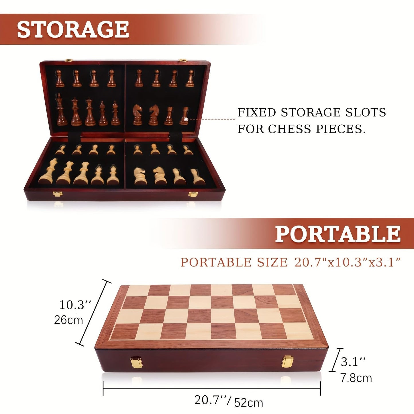 20" Extra Large Solid Walnut Wooden Chess Set with 2 Extra Queen Pieces - King Height 4.25''