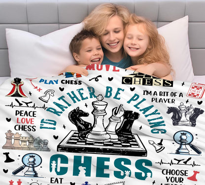 Chess Blanket Best Gifts for Chess Lovers Men Teen,Funny Plush Throw Blanket Stuff Lightweight Flannel Gift Blankets for Girls Women Kids Adults 50"X40"