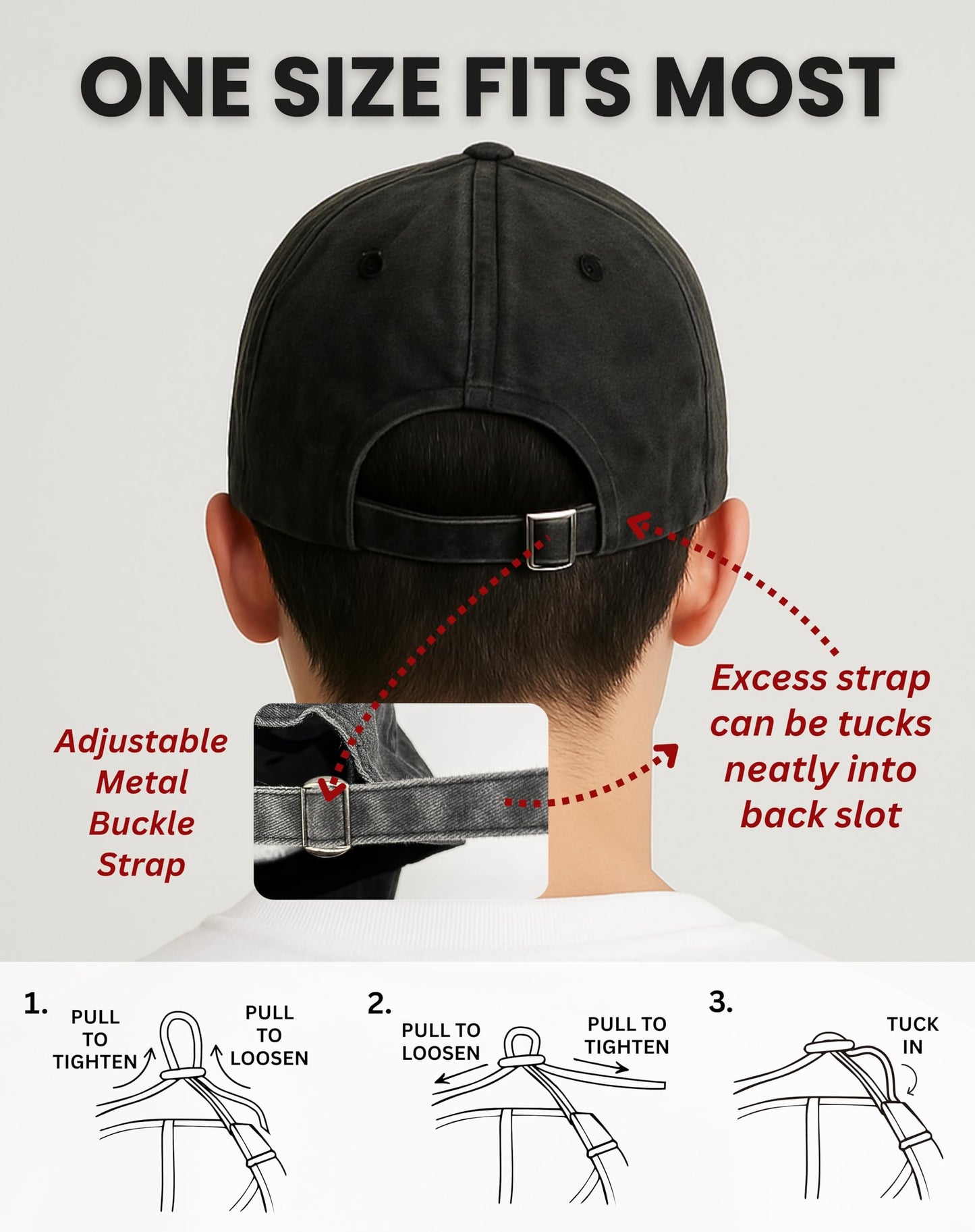 InnoBeta Chess Gifts Cap for Men - Adjustable Vintage Washed Cotton Embroidered Hat - Gift for Chess Lovers, Players, Teen Boys, Birthday - Black