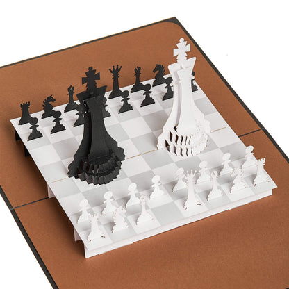 Rykamia Chess Pop Up Card, Blank Chess Card With Envelop, Chess Birthday Card, Card for Dad, Son, Happy Birthday Dad Card, Happy Anniversary Card For Husband, Retirement, Card for Mom, Chess Gifts
