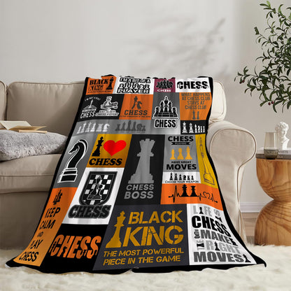 Chess Blanket Soft Cozy Throw Blanket Gifts for Chess Lovers Super Plush Warm Men Women Stuff Lightweight Fleece Flannel Gift Blankets for Kids Adults 50"X40"