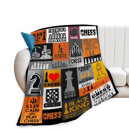 Chess Blanket Soft Cozy Throw Blanket Gifts for Chess Lovers Super Plush Warm Men Women Stuff Lightweight Fleece Flannel Gift Blankets for Kids Adults 50"X40"