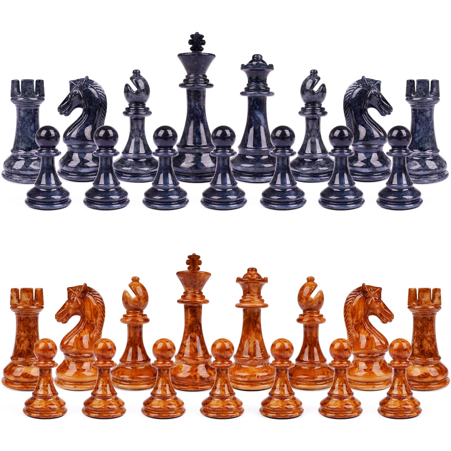 18.5" Large Chess Set for Adults with Zinc Alloy Heavy Chess Pieces Portable Folding Chess Board Travel Chess Set Board Game Gift – Staunton Chess Pieces