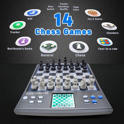 iCore Electronic Chess Set, Talking Computer Chess Board, 100 Preset Exercises, 5 Levels, 40 Famous Electronic Chess Games for Kids & Adults