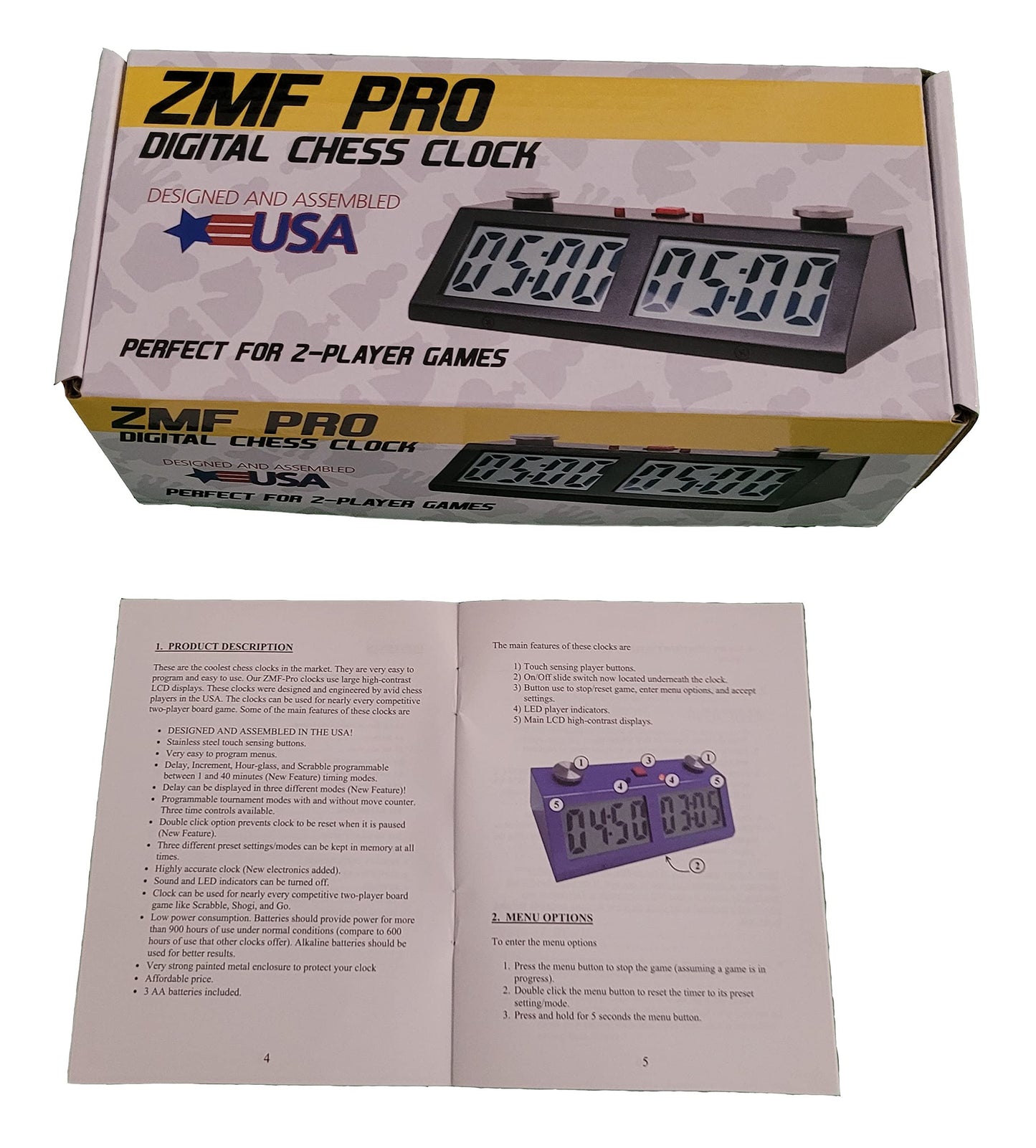 ZMF-Pro Professional Tournament Chess Game Clock Silver