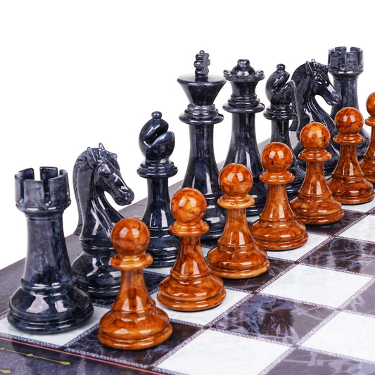 18.5" Large Chess Set for Adults with Zinc Alloy Heavy Chess Pieces Portable Folding Chess Board Travel Chess Set Board Game Gift – Staunton Chess Pieces